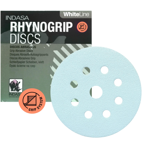 Krążki Ścierne Rzep INDASA Rhynogrip White Line 125 mm 8+1H P240