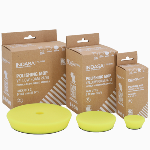 INDASA Pad Polerski Średnio Twardy Gąbka Polerska Żółta 145 mm
