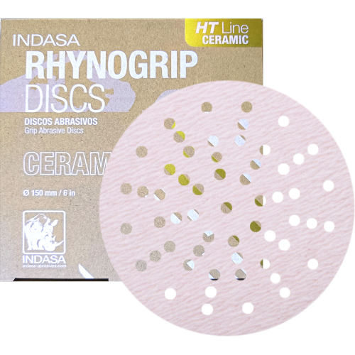 INDASA Rhynogrip HT Line ULTRAVENT CERAMIC Krążki Ścierne na Rzep 150 mm 57H P240