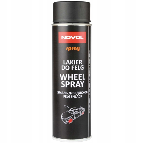 NOVOL Wheel Lakier do Felg Kołpaków Czarny Mat Spray 500 ml
