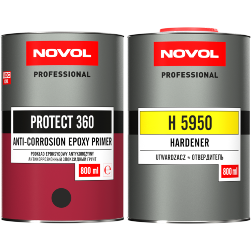 NOVOL Protect 360 Podkład Epoksydowy Antykorozyjny Czarny 800 ml + 800 ml