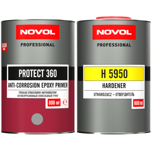 NOVOL Protect 360 Podkład Epoksydowy Antykorozyjny Szary 800 ml + 800 ml