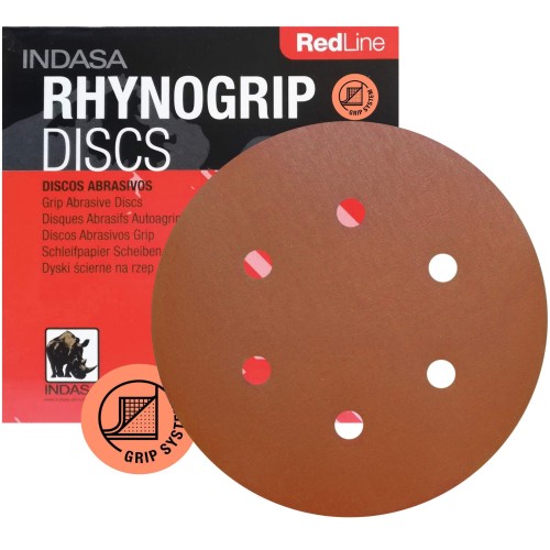 Krążki Ścierne INDASA Rhynogrip Red Line 150 mm 6H P60