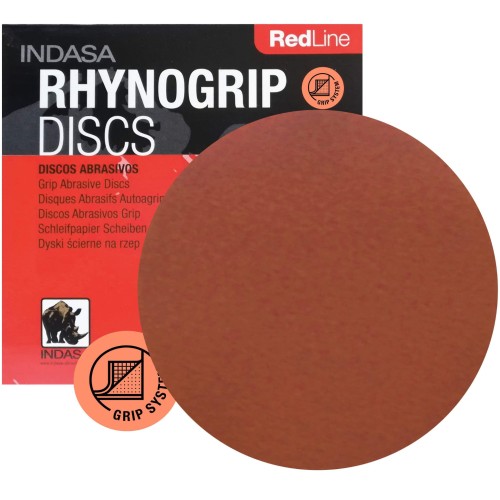 Krążki Ścierne INDASA Rhynogrip Red Line 150 mm Pełne P80