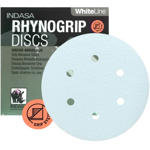Krążki Ścierne INDASA Rhynogrip White Line 150 mm 6H P320