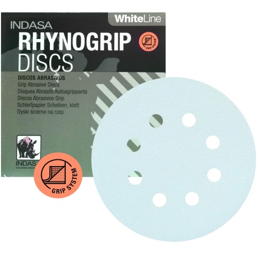 Krążki Ścierne INDASA Rhynogrip White Line 125 mm 8H P120