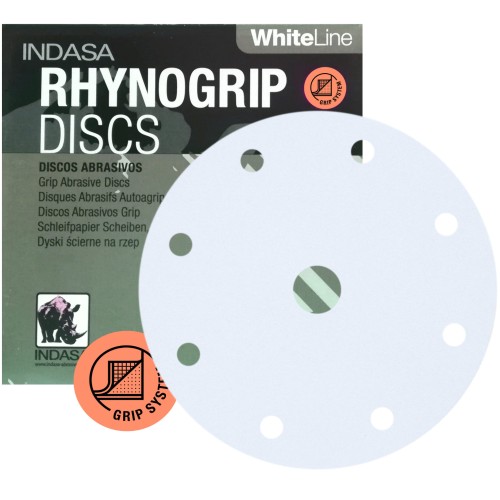 Krążki Ścierne INDASA Rhynogrip White Line 150 mm 8+1H P400