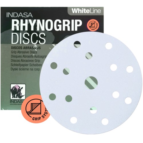 Krążki Ścierne INDASA Rhynogrip White Line 150 mm 15H P120