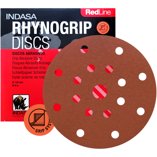 Krążki Ścierne INDASA Rhynogrip Red Line 150 mm 17H P500